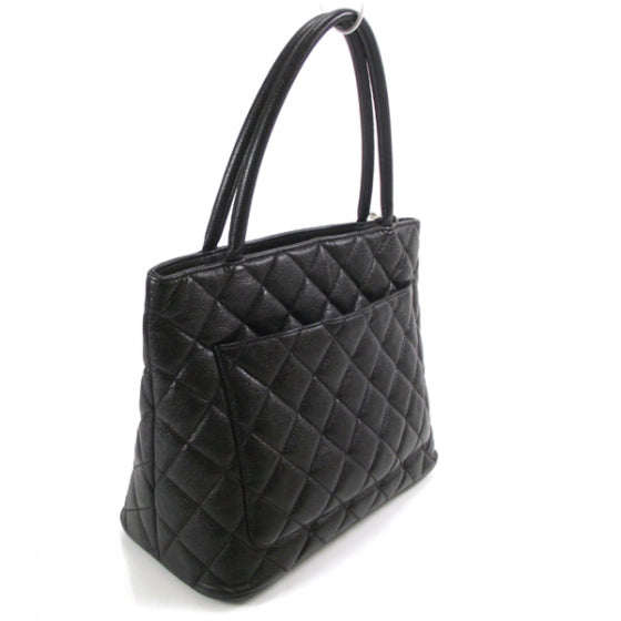 Caviar Medallion Tote Black