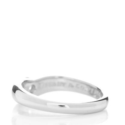 Tiffany Platinum Diamond Elsa Peretti Curved Band Ring 5.5 3 of 7