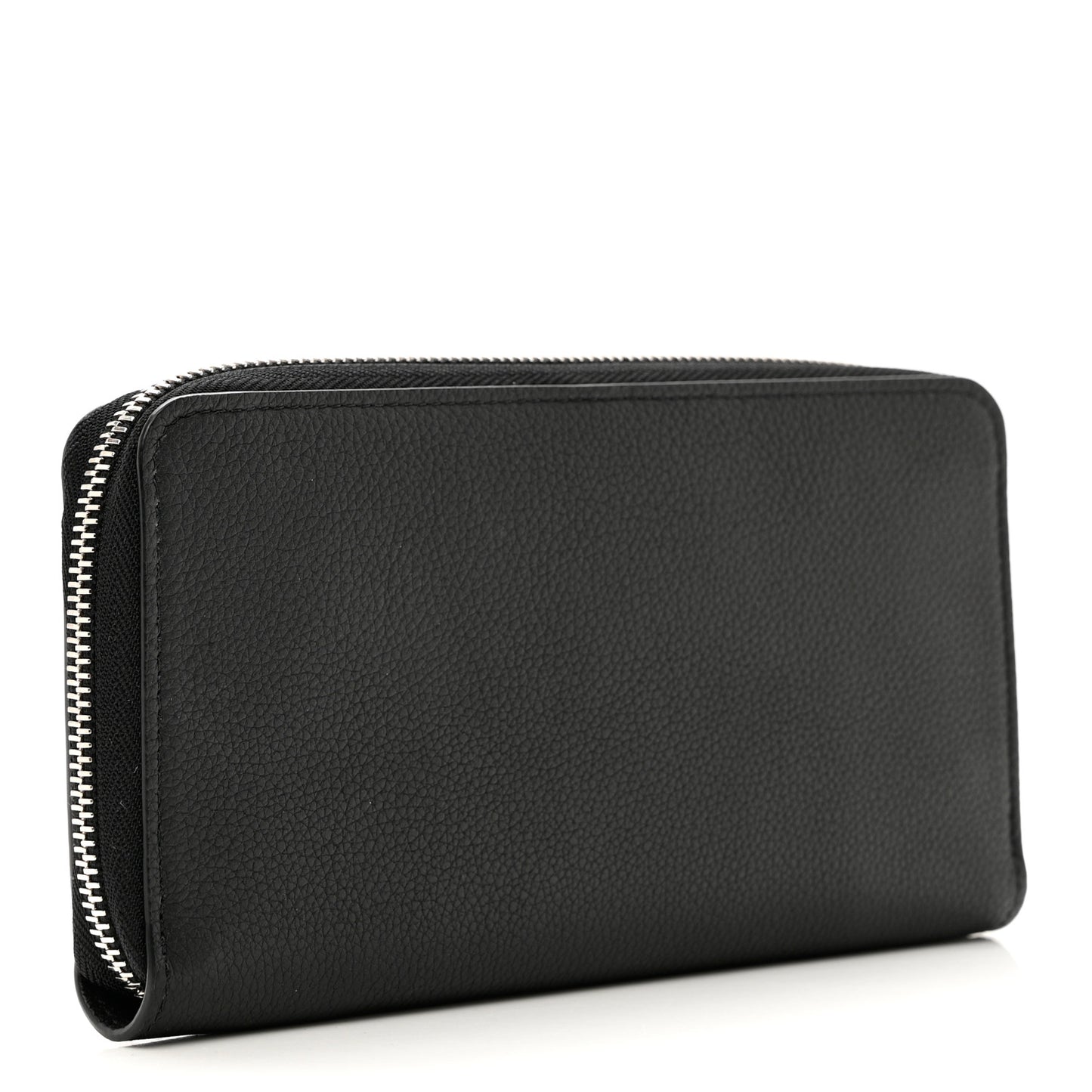 Calfskin Zippy Lockme Wallet Black