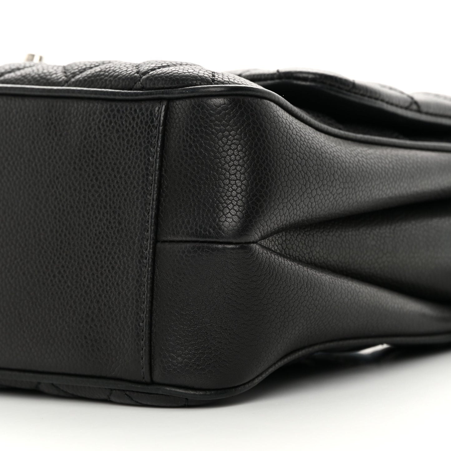 Caviar Quilted Medium Rock In Rome Single Flap Black