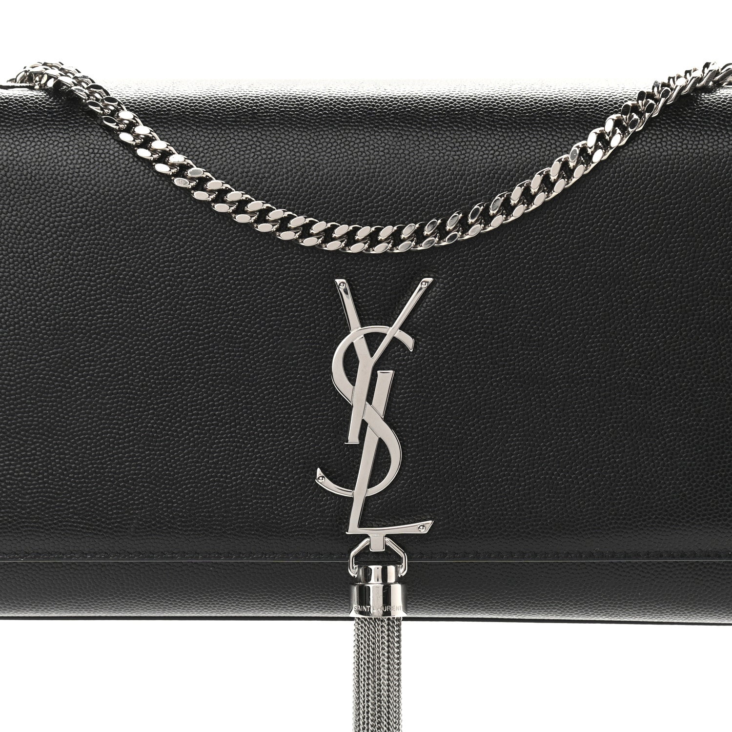 Saint Laurent Grain De Poudre Medium Classic Monogram Kate Tassel Satchel Black 6 of 8
