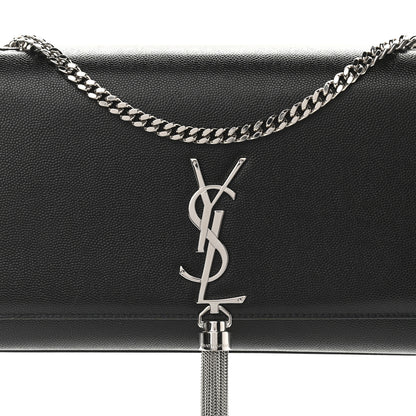 Saint Laurent Grain De Poudre Medium Classic Monogram Kate Tassel Satchel Black 6 of 8