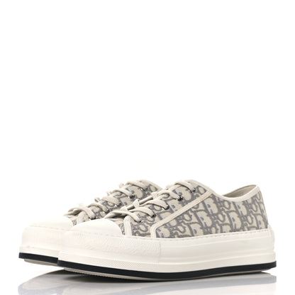 Christian Dior Canvas Oblique Walk'N'Dior Low Top Platform Sneakers 41 Stone Grey 4 of 9