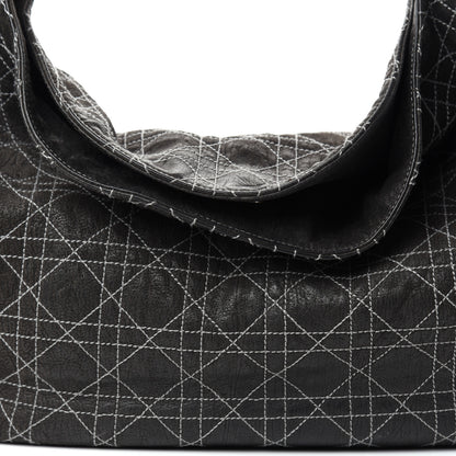 Christian Dior Goatskin Cannage Medium Lady Dior Hobo Gray 10 of 10