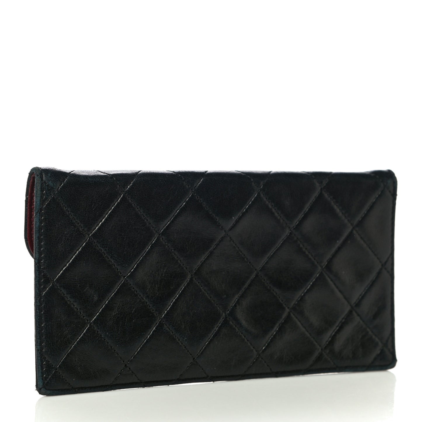 Lambskin Quilted Flap Pouch Black