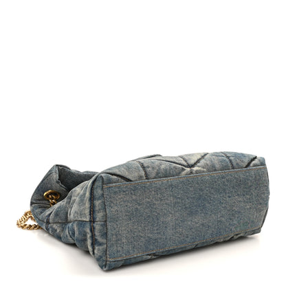 Saint Laurent Denim Quilted Small Loulou Puffer Monogram Chain Satchel Blue Cinnamon 4 of 11