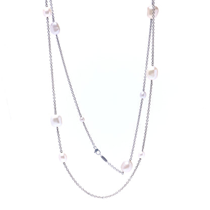Tiffany Sterling Silver Elsa Peretti Pearls by the Yard Sprinkle Necklace 3 of 7