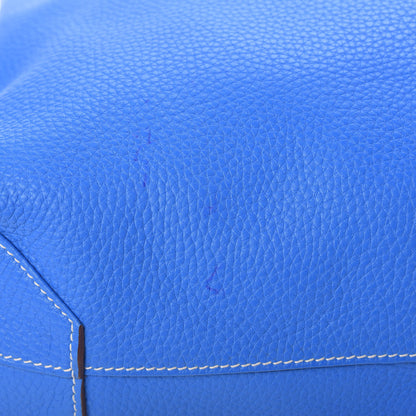 Hermes Taurillon Clemence Double Sens 45 Reversible Tote Bleu Hydra Etoupe 17 of 19