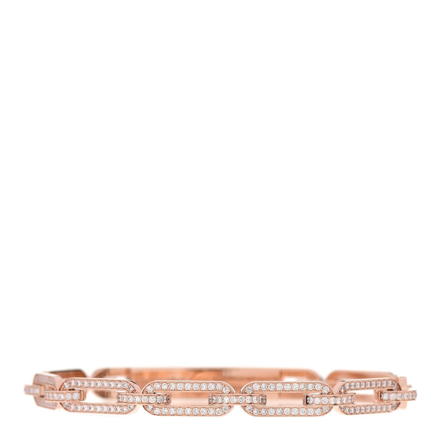 18K Rose Gold Diamond Full Pave PM Kelly Chaine Bracelet SH