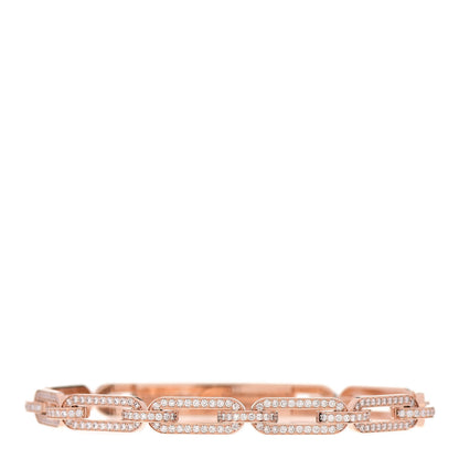 Hermes 18K Rose Gold Diamond Full Pave PM Kelly Chaine Bracelet SH 2 of 4