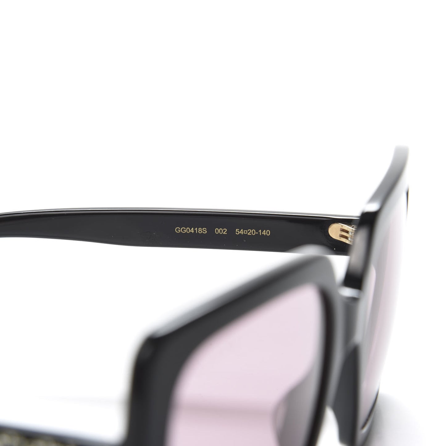 Crystal Square Frame GG Sunglasses GG0418S Black Pink
