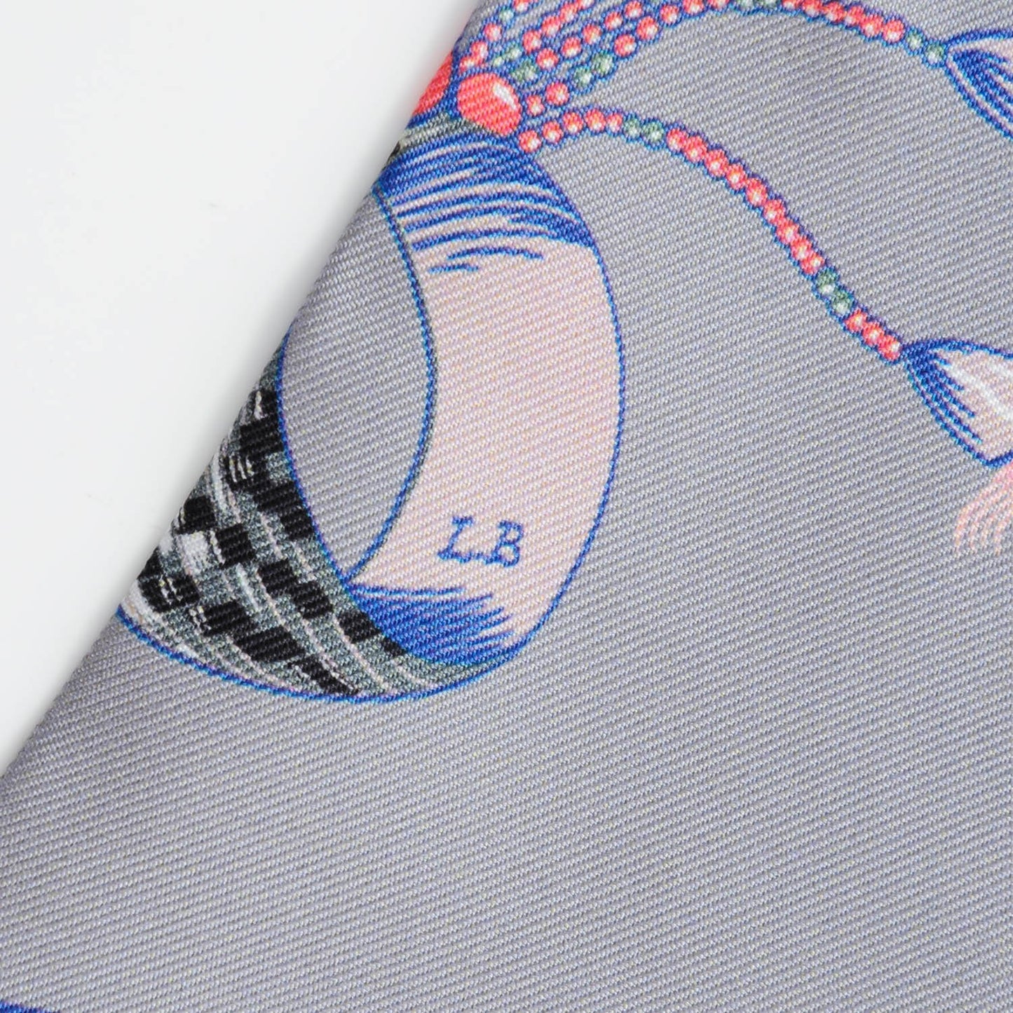 Silk Brazil Maxi Twilly Gris Perle Saumon Mauve