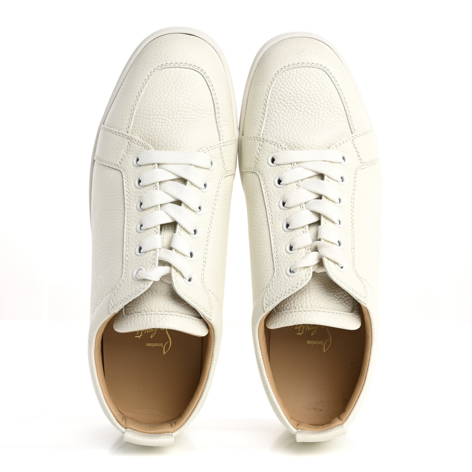 Christian Louboutin Grained Calfskin Rantulow Flat Sneakers 42 Latte 2 of 10