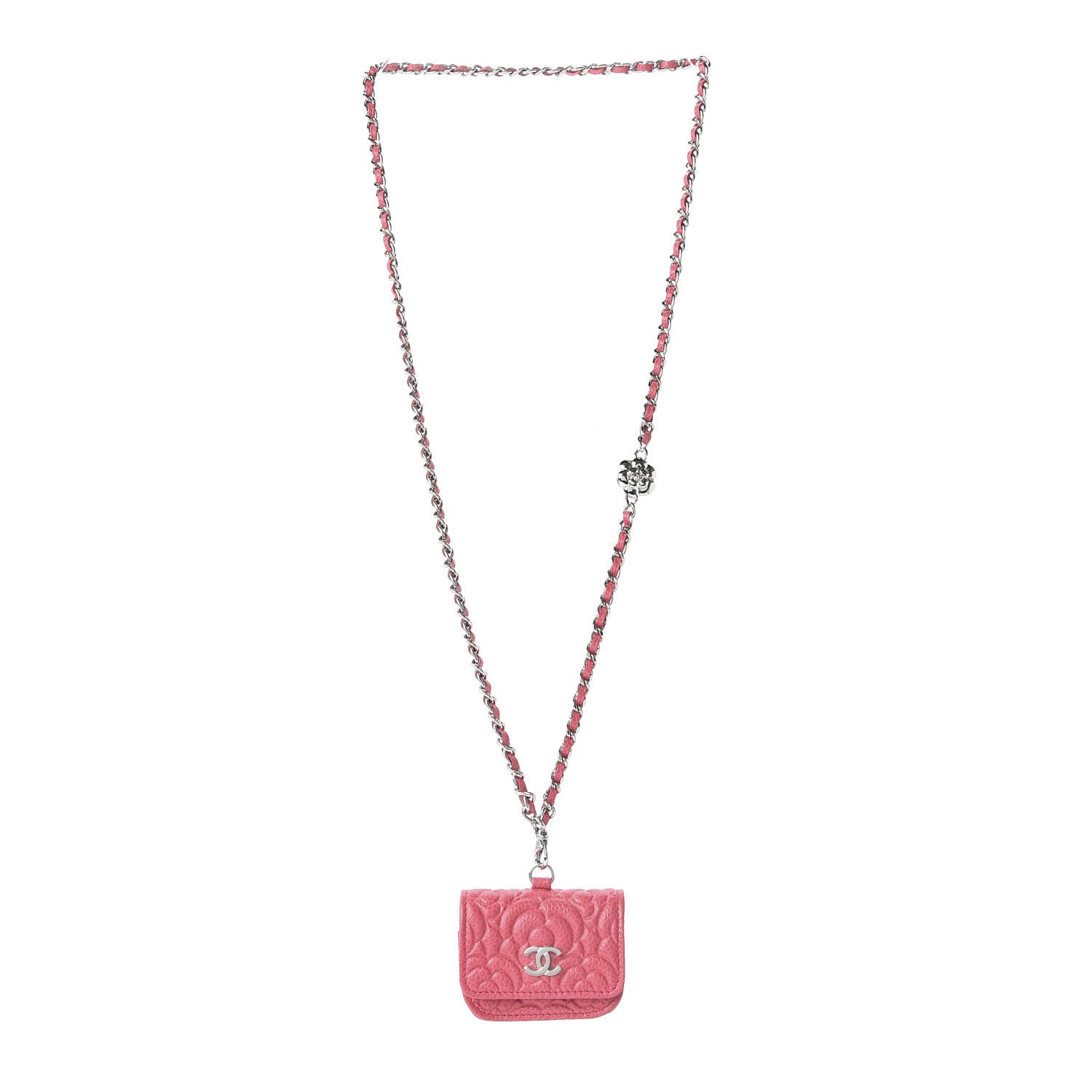 Chanel Caviar Camellia Embossed Airpods Pro Case Pink 6 of 11