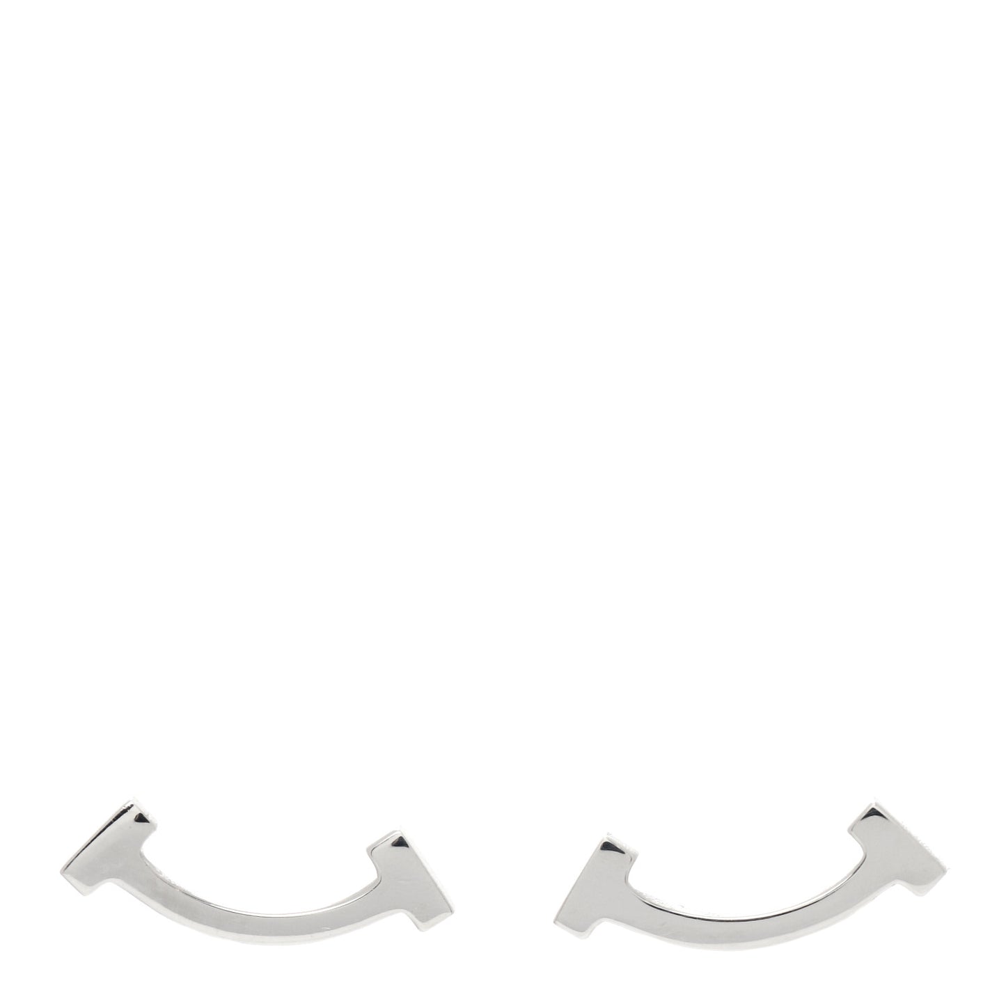 Sterling Silver T Smile Stud Earrings