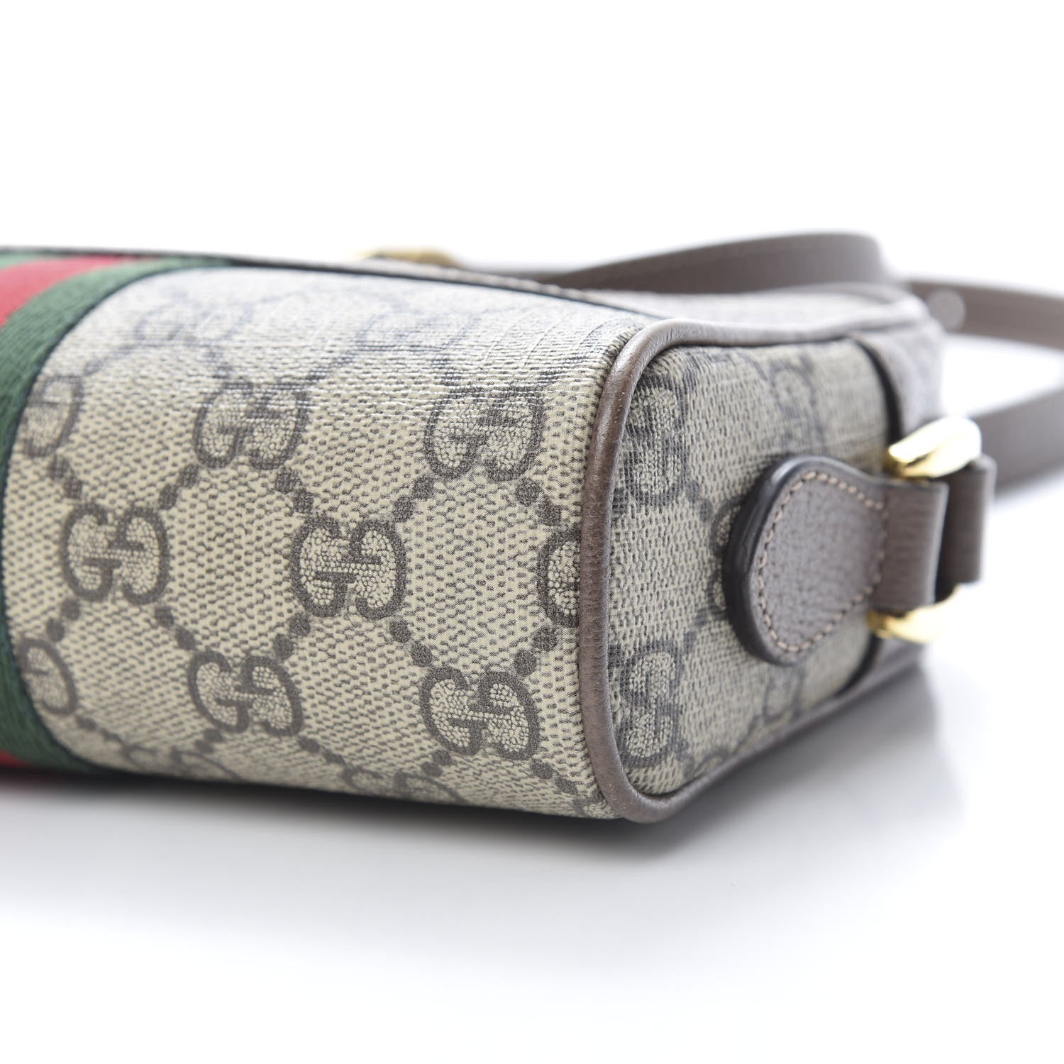 Gucci GG Supreme Monogram Web Mini Ophidia Shoulder Bag Brown 10 of 11