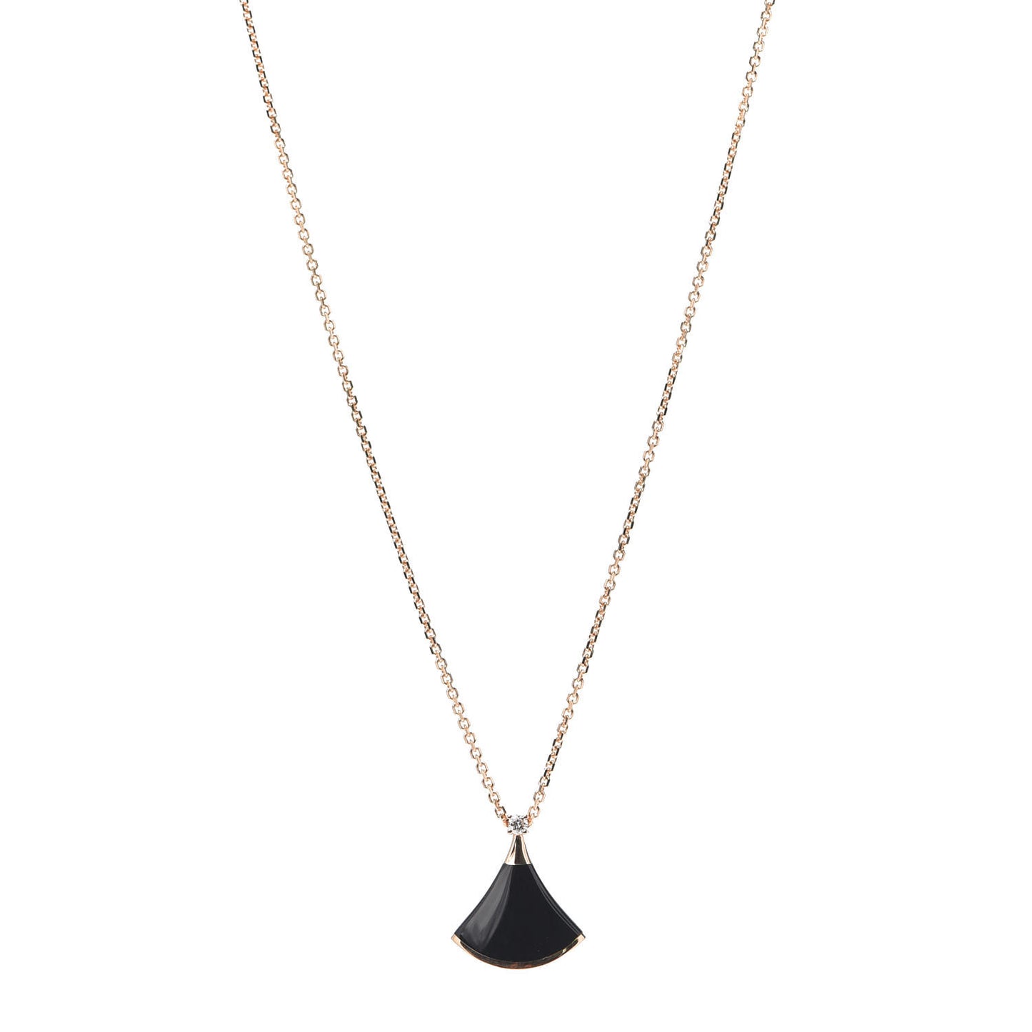 18K Rose Gold Diamond Black Onyx Divas' Dream Pendant Necklace