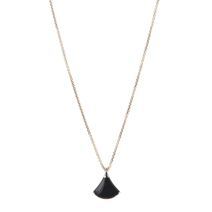 Bulgari 18K Rose Gold Diamond Black Onyx Divas' Dream Pendant Necklace 1 of 6