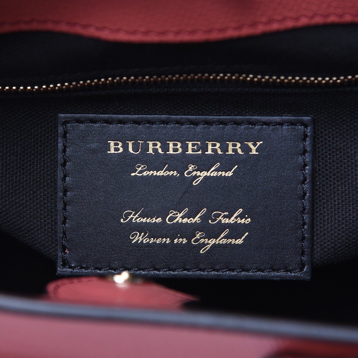 Burberry Grainy Calfskin House Check Small Banner Tote Cinnamon Red 6 of 12