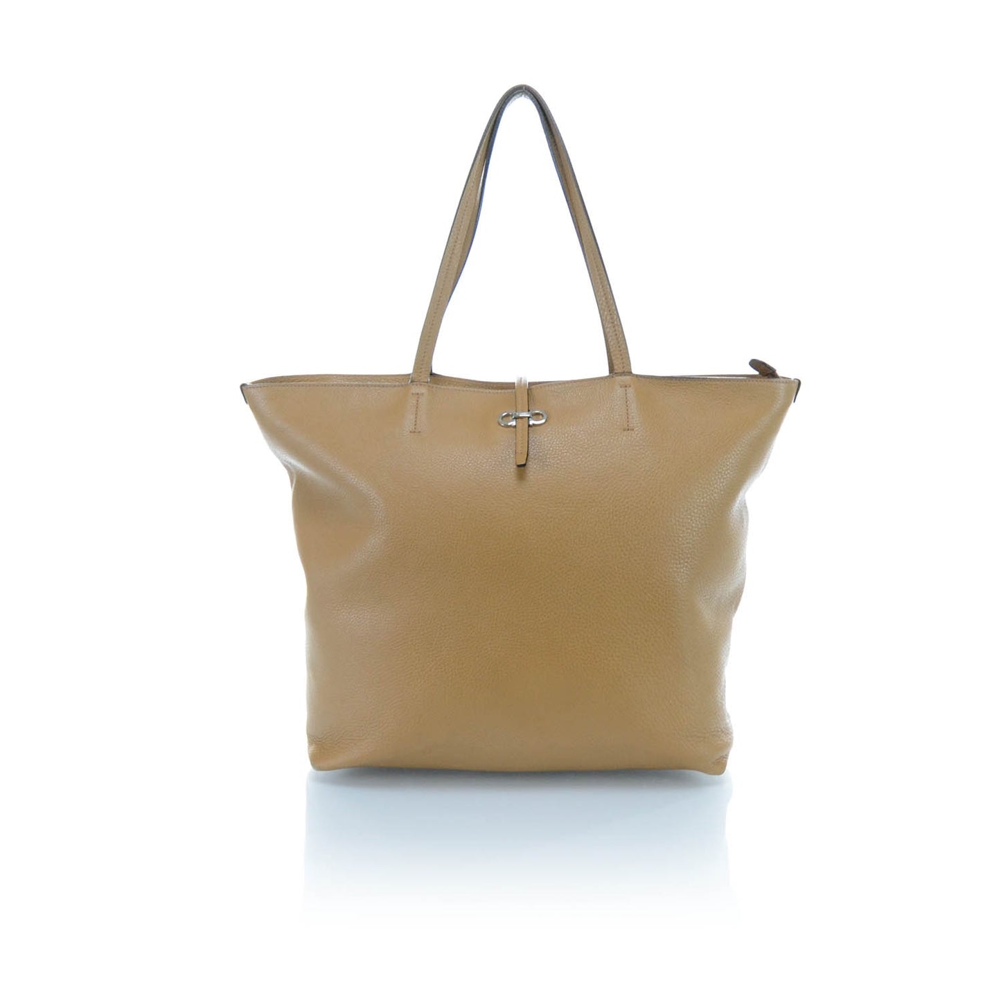 SALVATOREFERRAGAMOLeatherGinaNorthToSouthToteTan