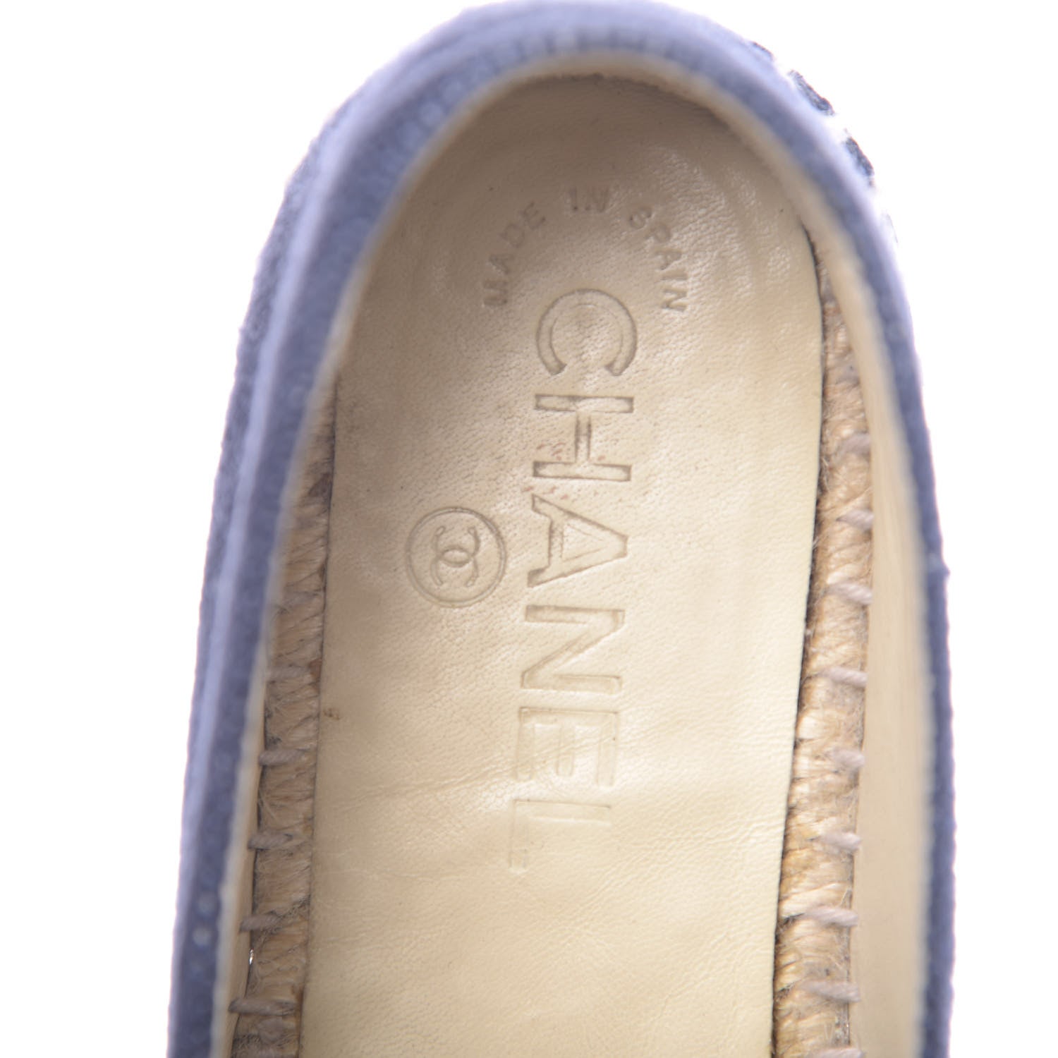Chanel Denim Toile CC Espadrilles 36 Navy Black 8 of 14
