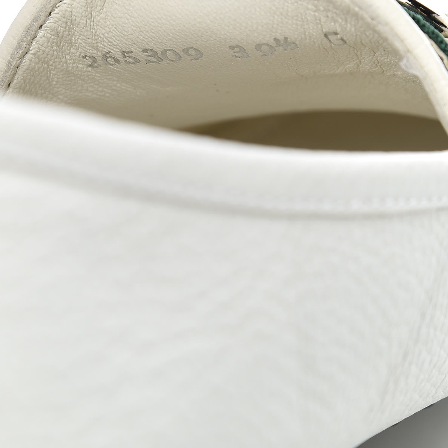 Gucci Road Calfskin Web Womens Horsebit Driver Loafers 39.5 Great White 8 of 13