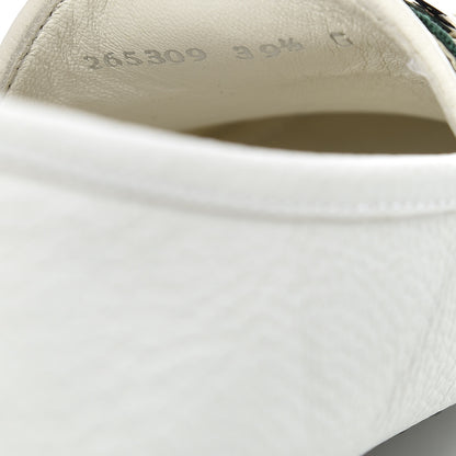 Gucci Road Calfskin Web Womens Horsebit Driver Loafers 39.5 Great White 8 of 13
