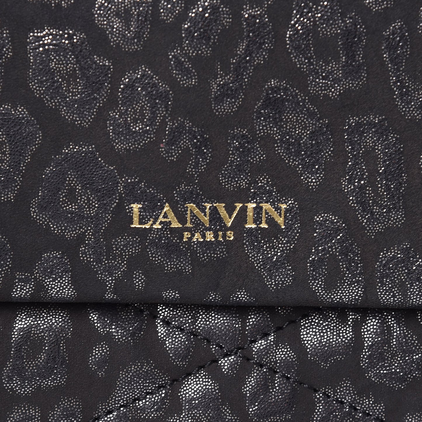 Suede Leopard Embossed Sugar Flap Shoulder Bag Black
