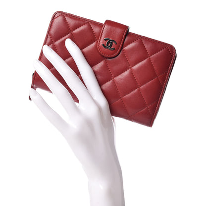 Chanel Lambskin Quilted Zipped Pocket Wallet Red 2 of 15