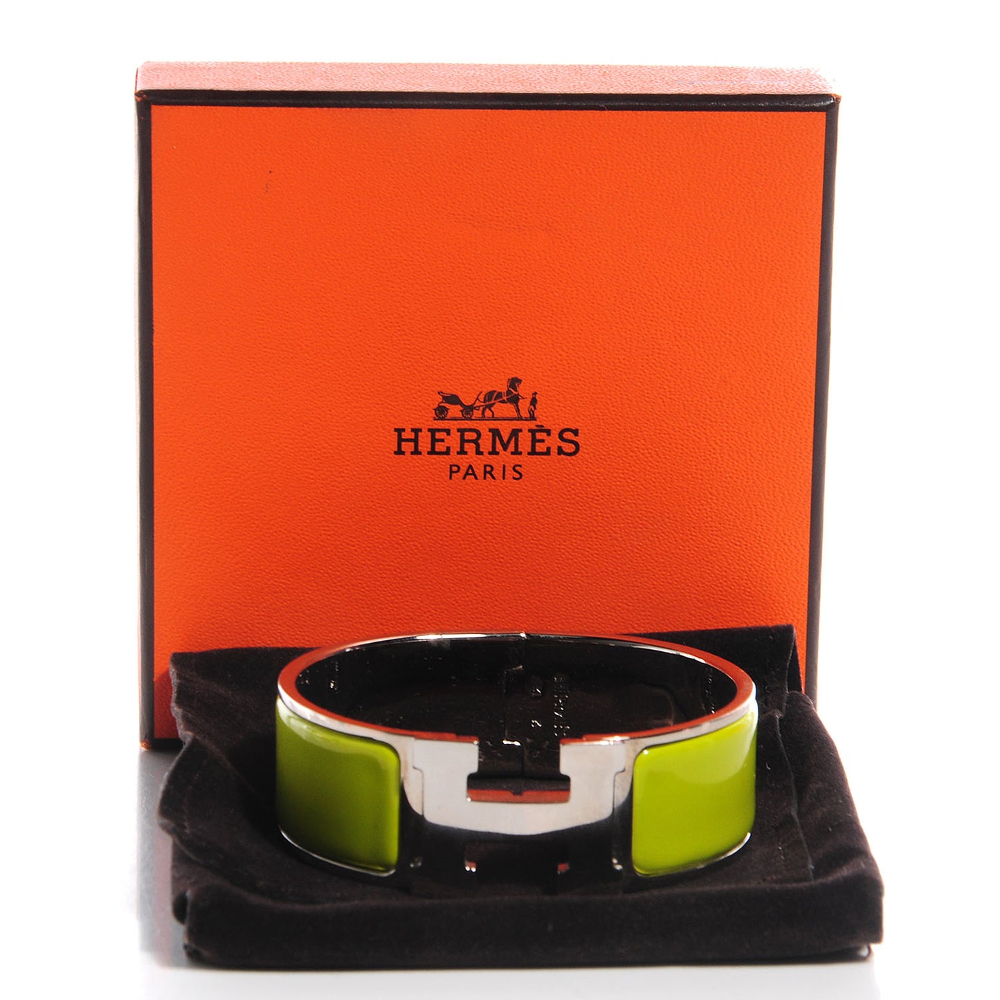 Enamel Wide Clic Clac H Bracelet PM Vert Anis