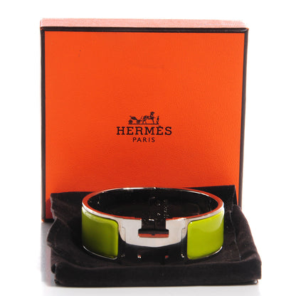 Hermes Enamel Wide Clic Clac H Bracelet PM Vert Anis 3 of 5