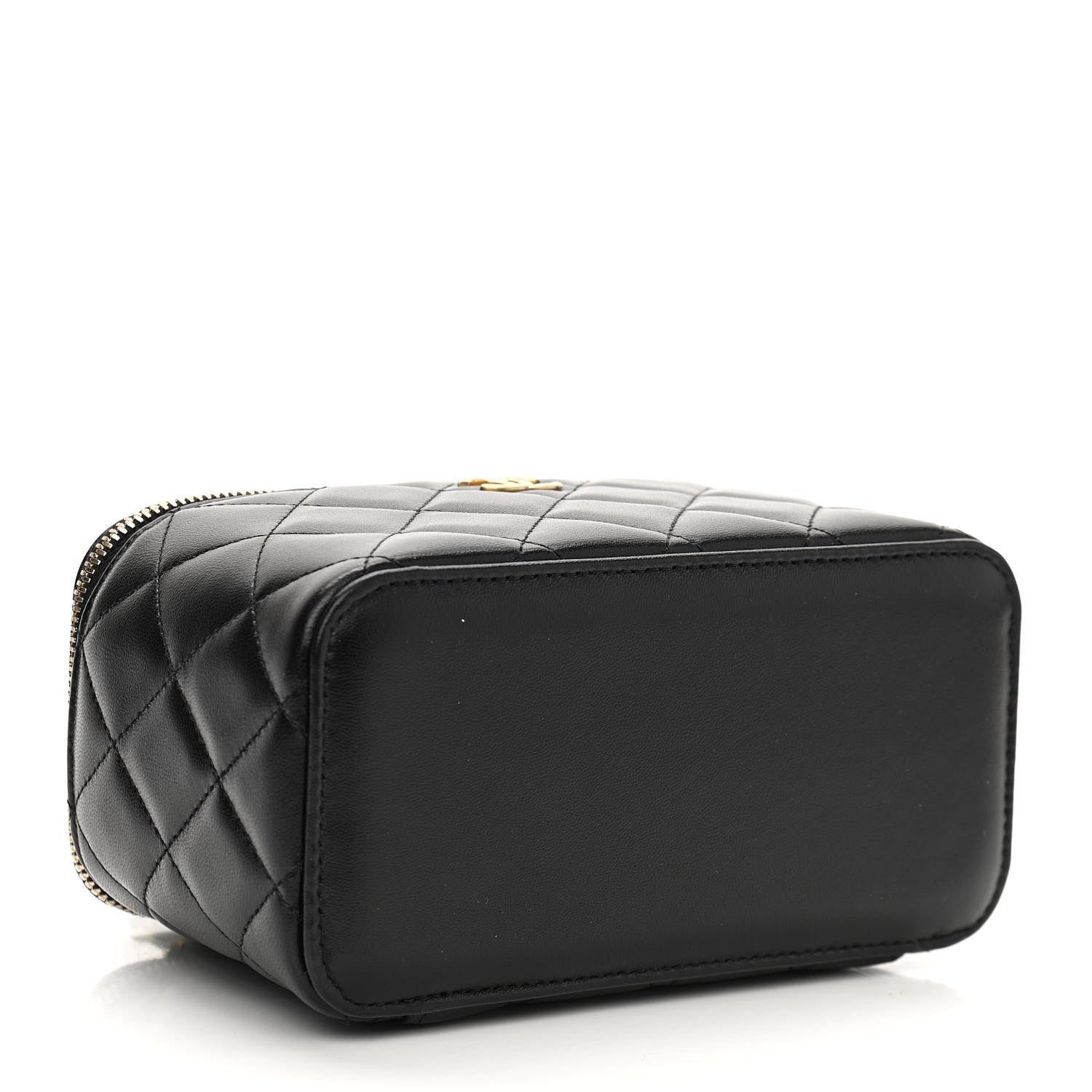Chanel Lambskin Quilted Small Top Handle Vanity Case With Chain Black 4 of 11