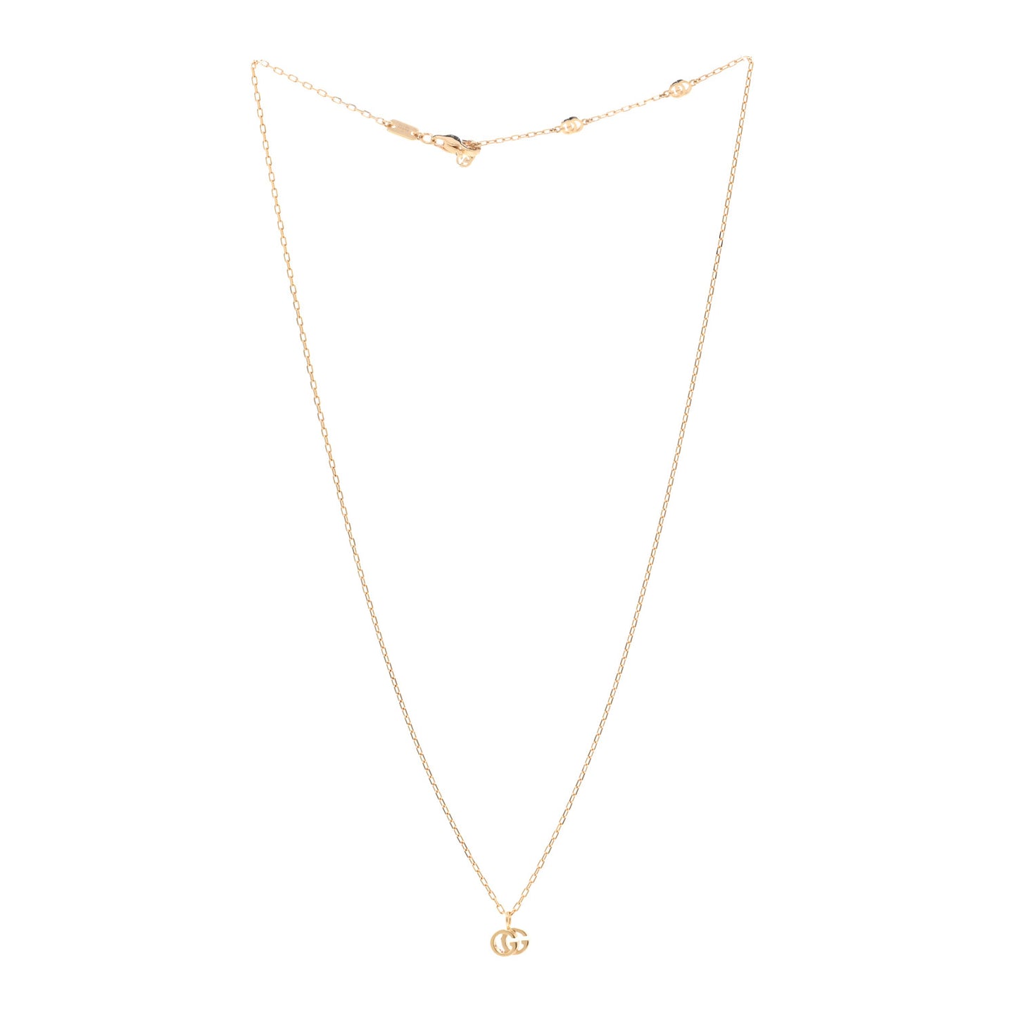 18K Yellow Gold Running G Pendant Necklace