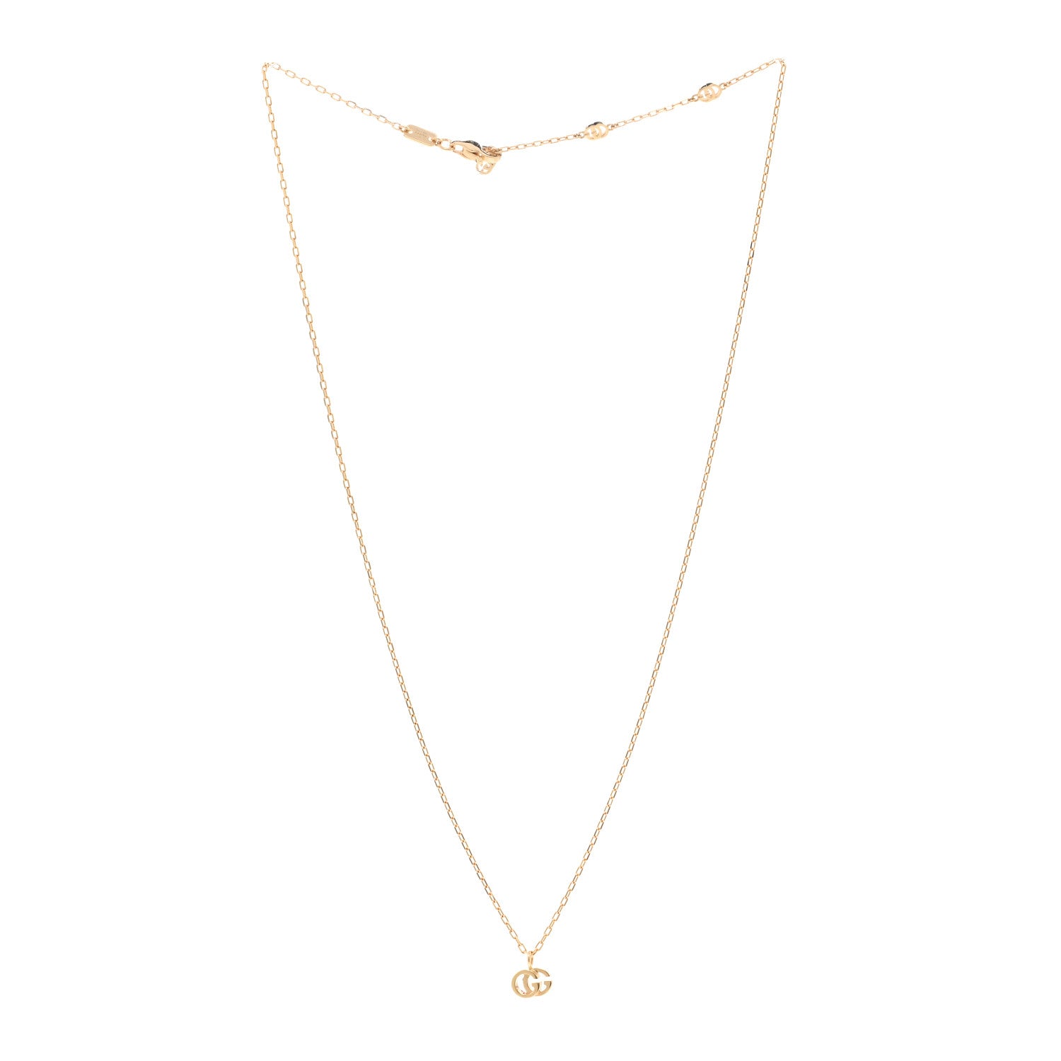 Gucci 18K Yellow Gold Running G Pendant Necklace 3 of 6