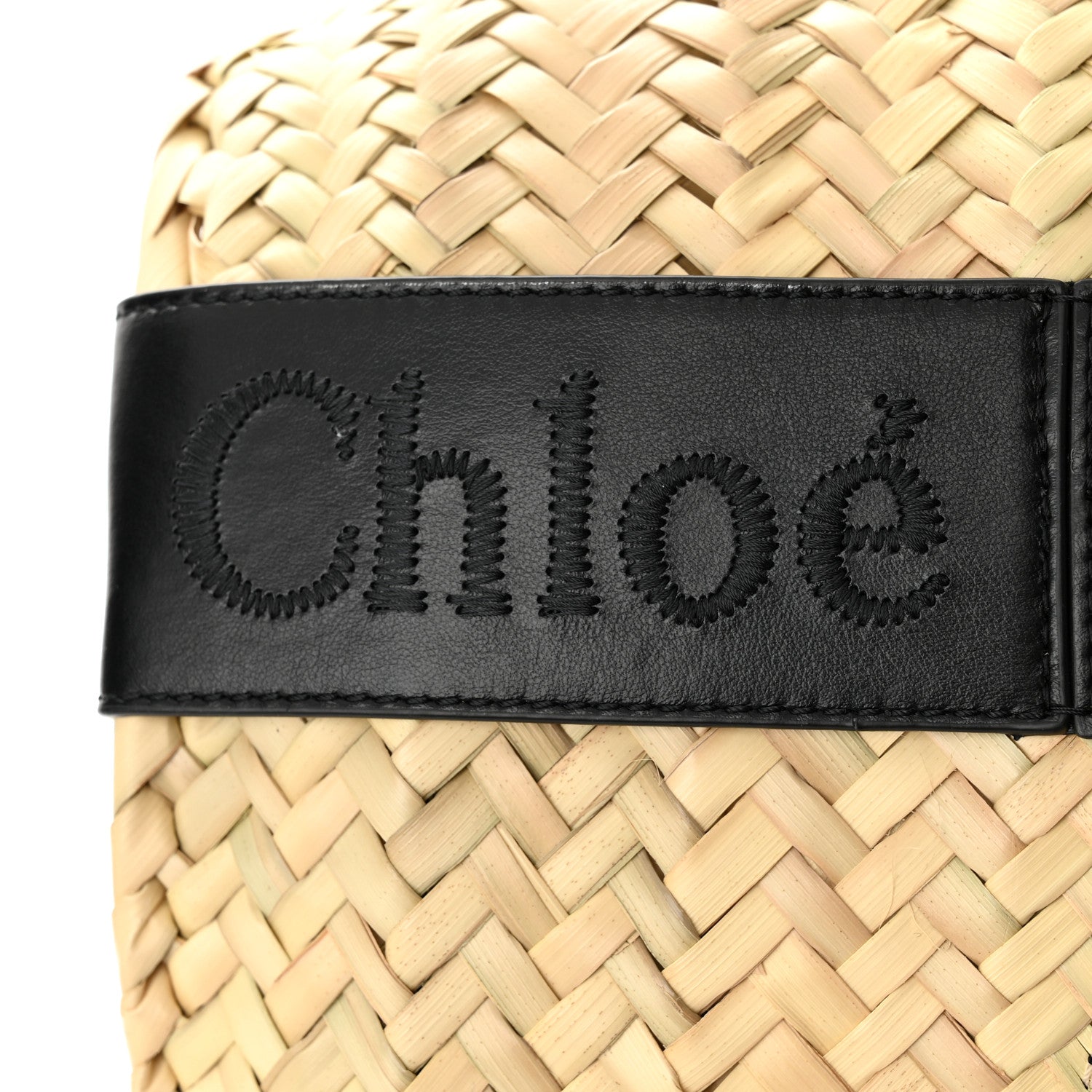 Chloe Raffia Smooth Calfskin Small Sense Basket Black 7 of 11