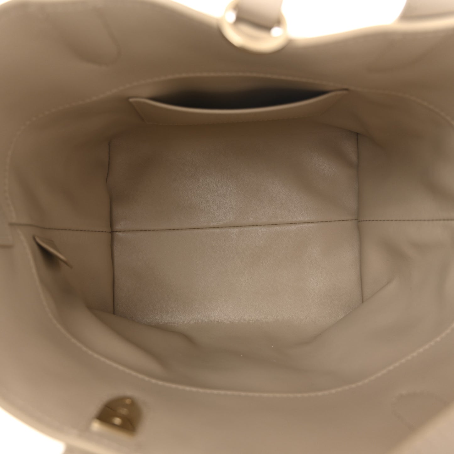 Calfskin Macrocannage Small Toujours Vertical Beige