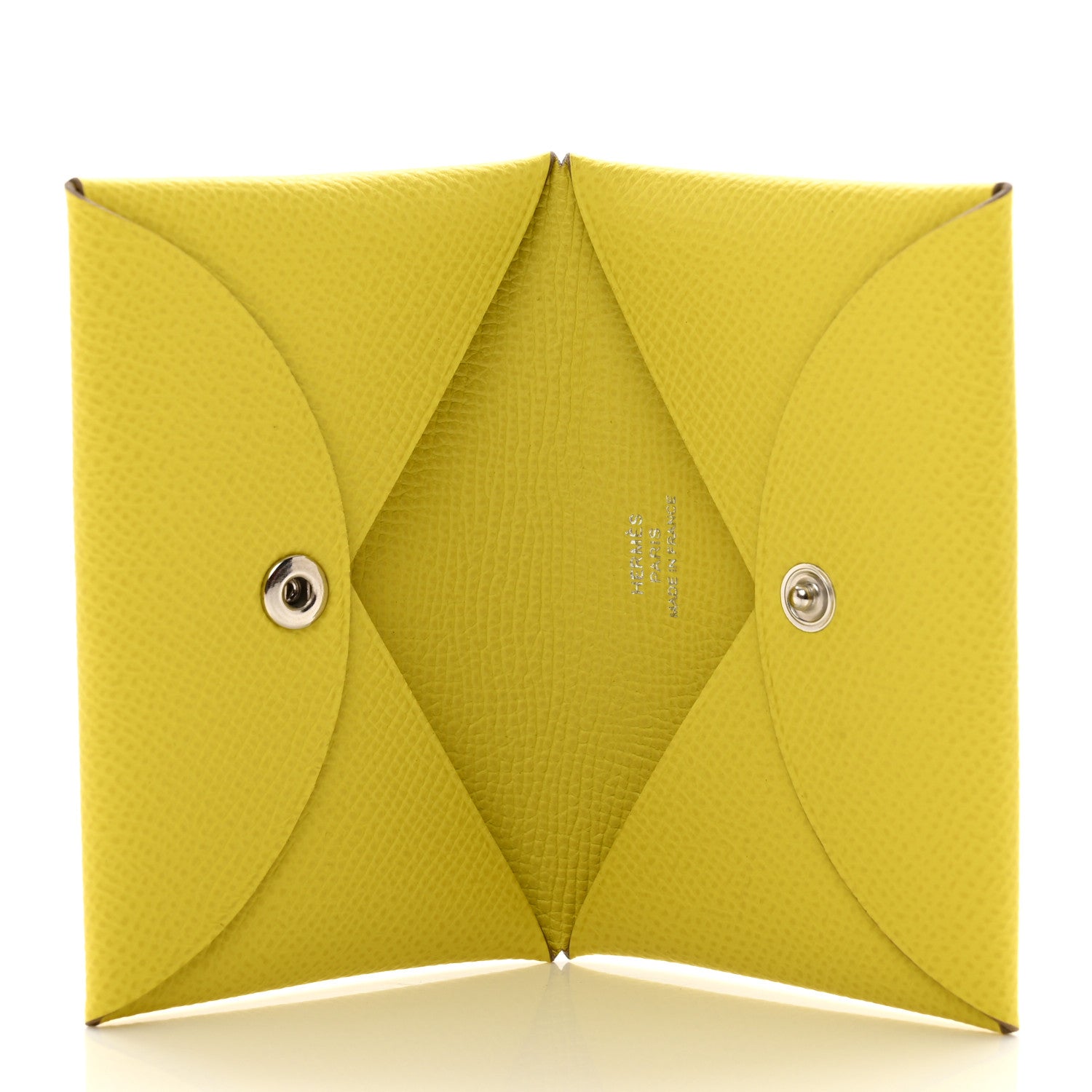 Hermes Epsom Calvi Card Case Lime 5 of 7