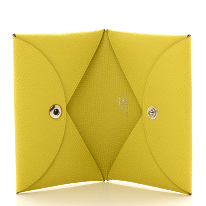 Hermes Epsom Calvi Card Case Lime 5 of 7