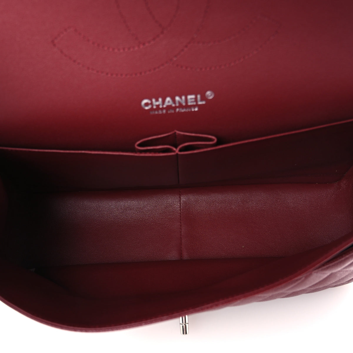 Chanel Caviar Quilted Jumbo Double Flap Burgundy 5 of 11