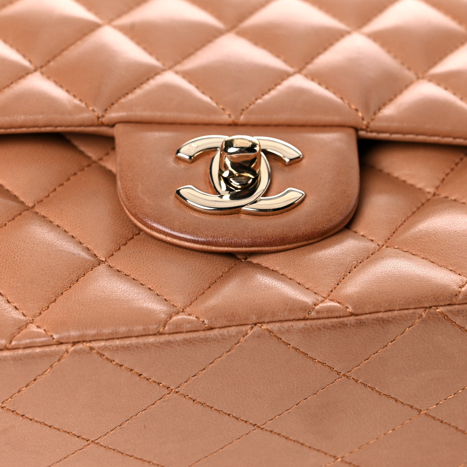 Chanel Lambskin Quilted Medium Double Flap Brown 42 of 46