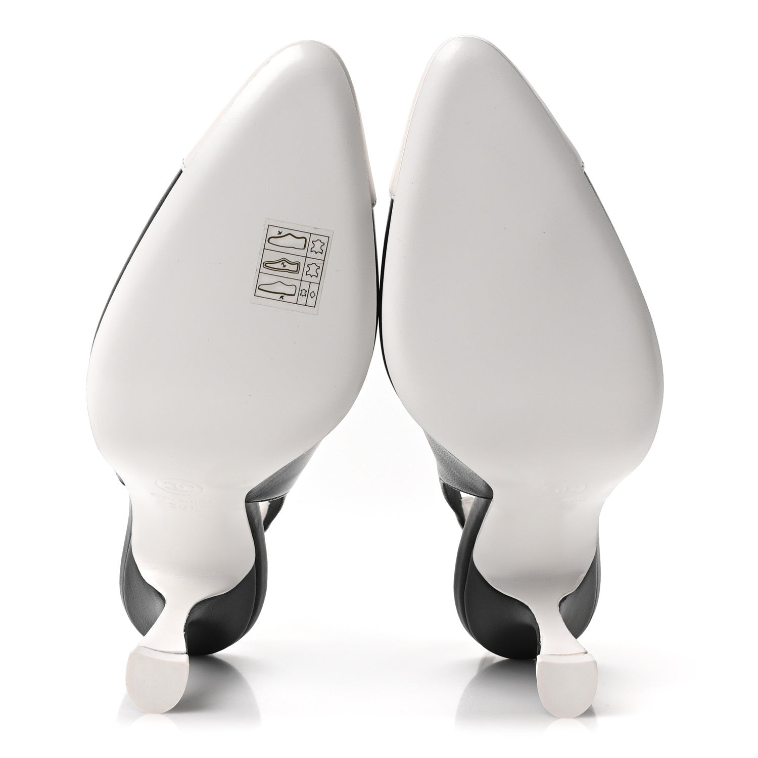 Chanel Lambskin Slingback Pumps 36.5 Black White 6 of 10