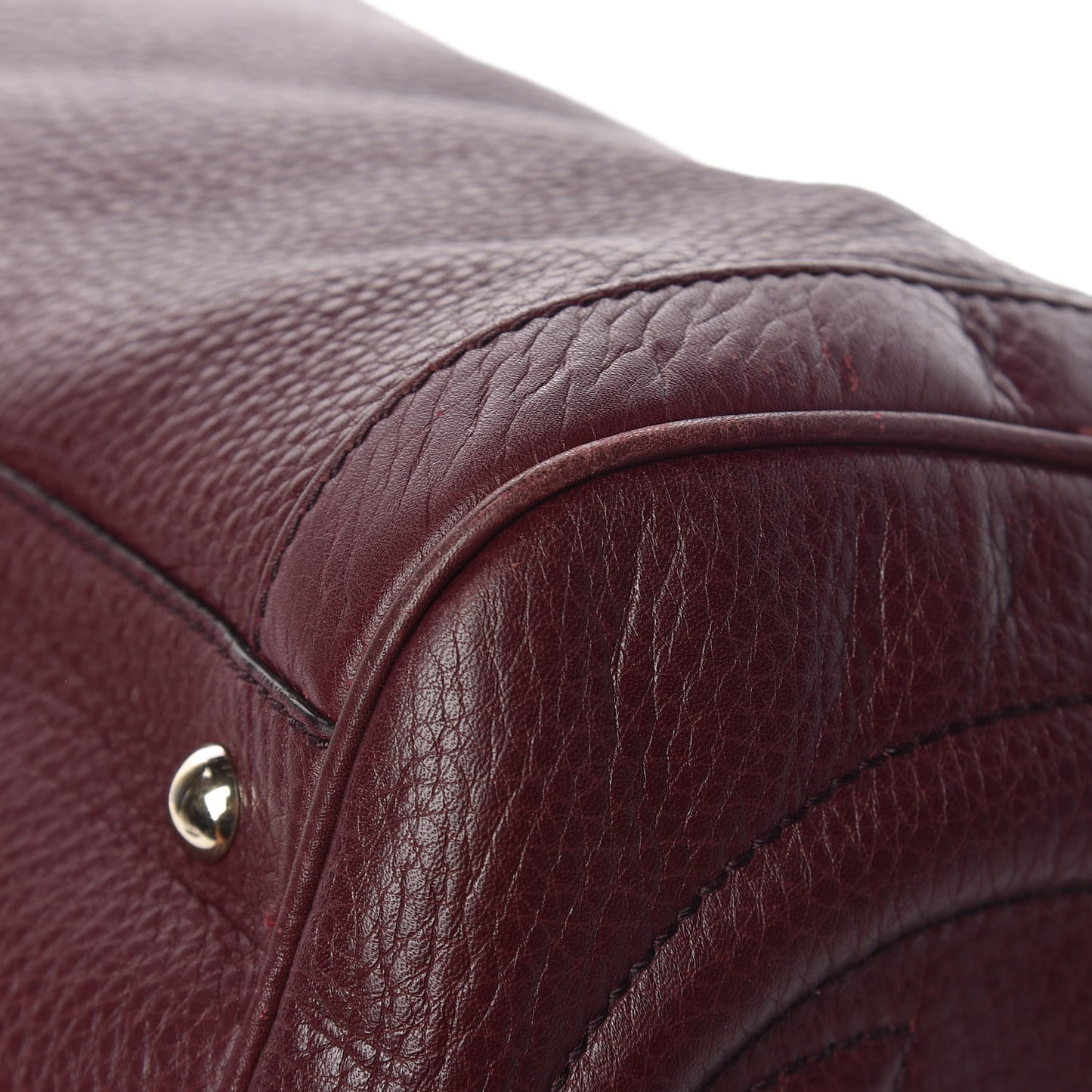Pebbled Calfskin Medium Soho Boston Burgundy