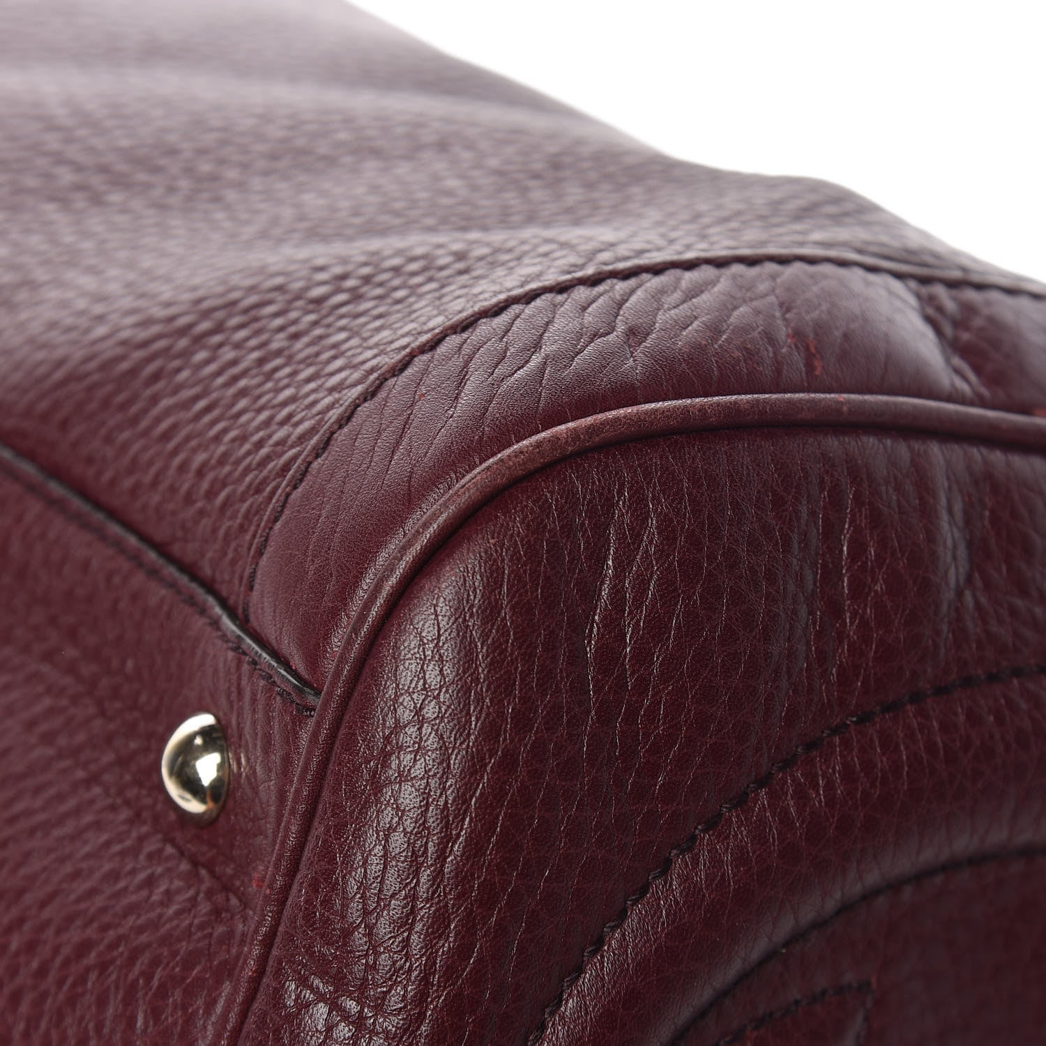 Gucci Pebbled Calfskin Medium Soho Boston Burgundy 12 of 15