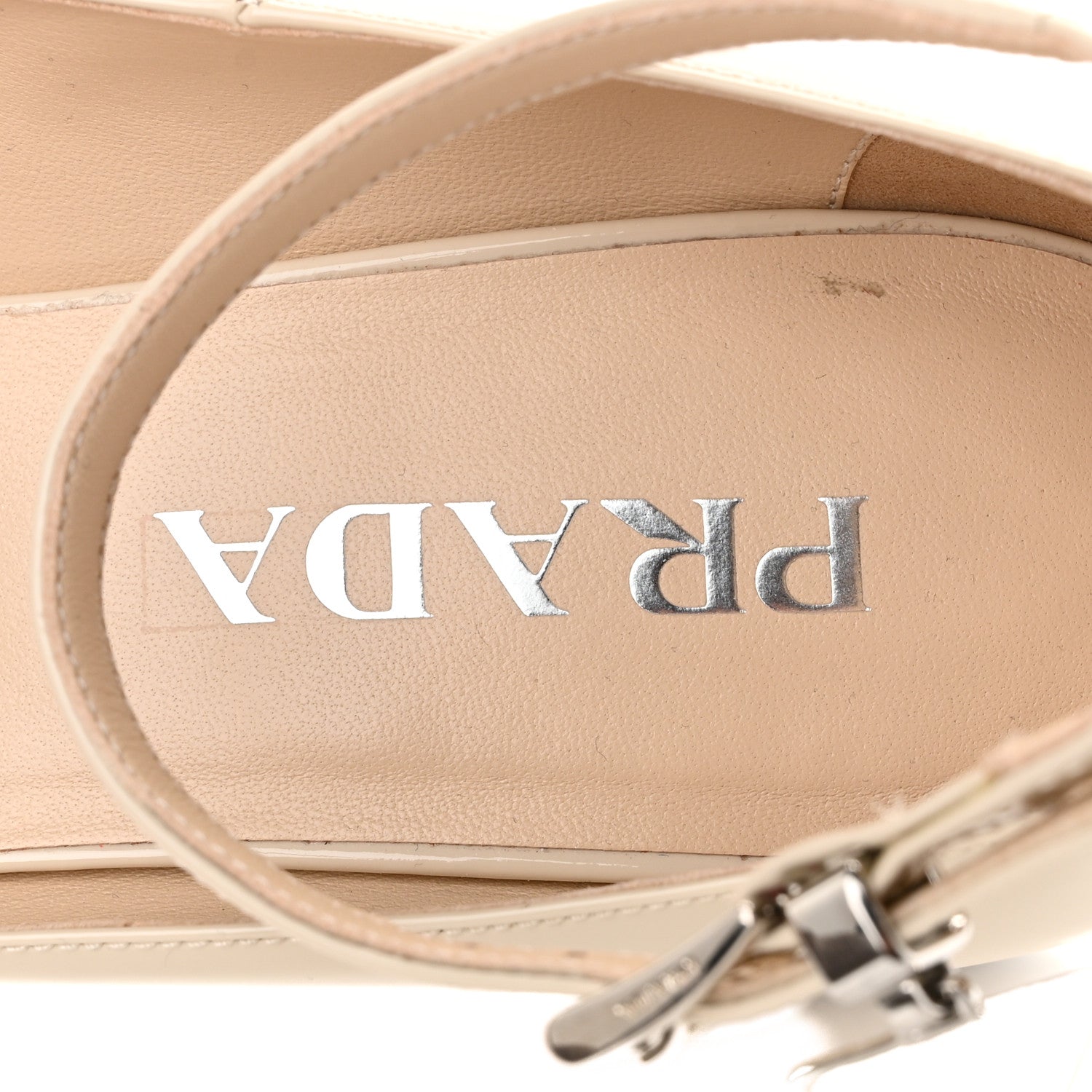 Prada Vernice Triangle Round Toe 35mm Pumps 37 Avorio 8 of 8