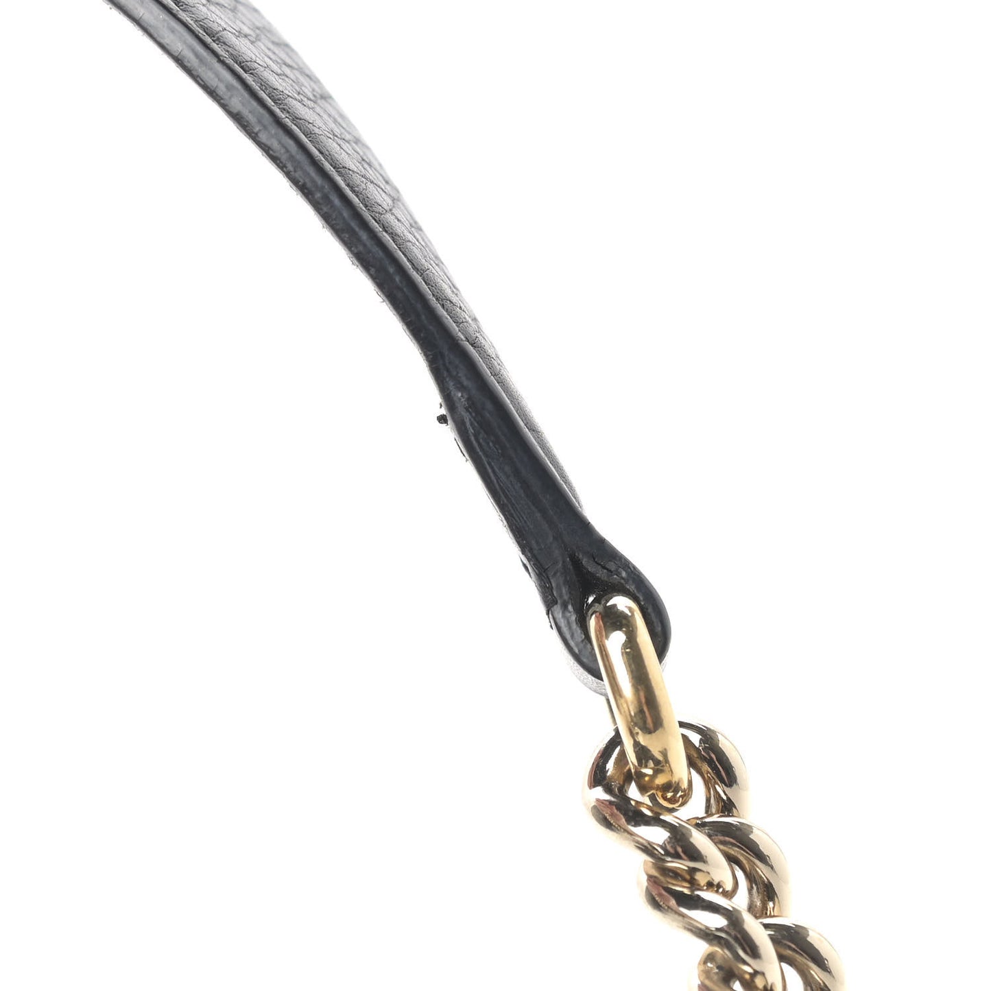 Pebbled Calfskin Medium Soho Chain Shoulder Bag Black