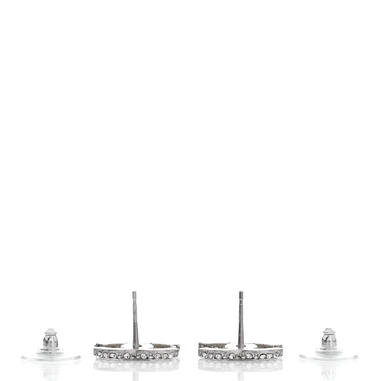 Crystal CC Earrings Silver