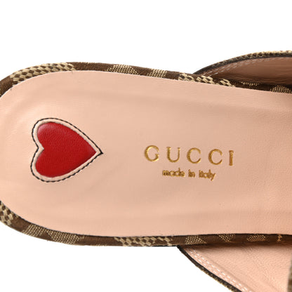 Gucci Monogram Jumbo GG Malaga Kid Womens Princetown Slippers 39.5 Camel Ebony New Acero Beige 7 of 8