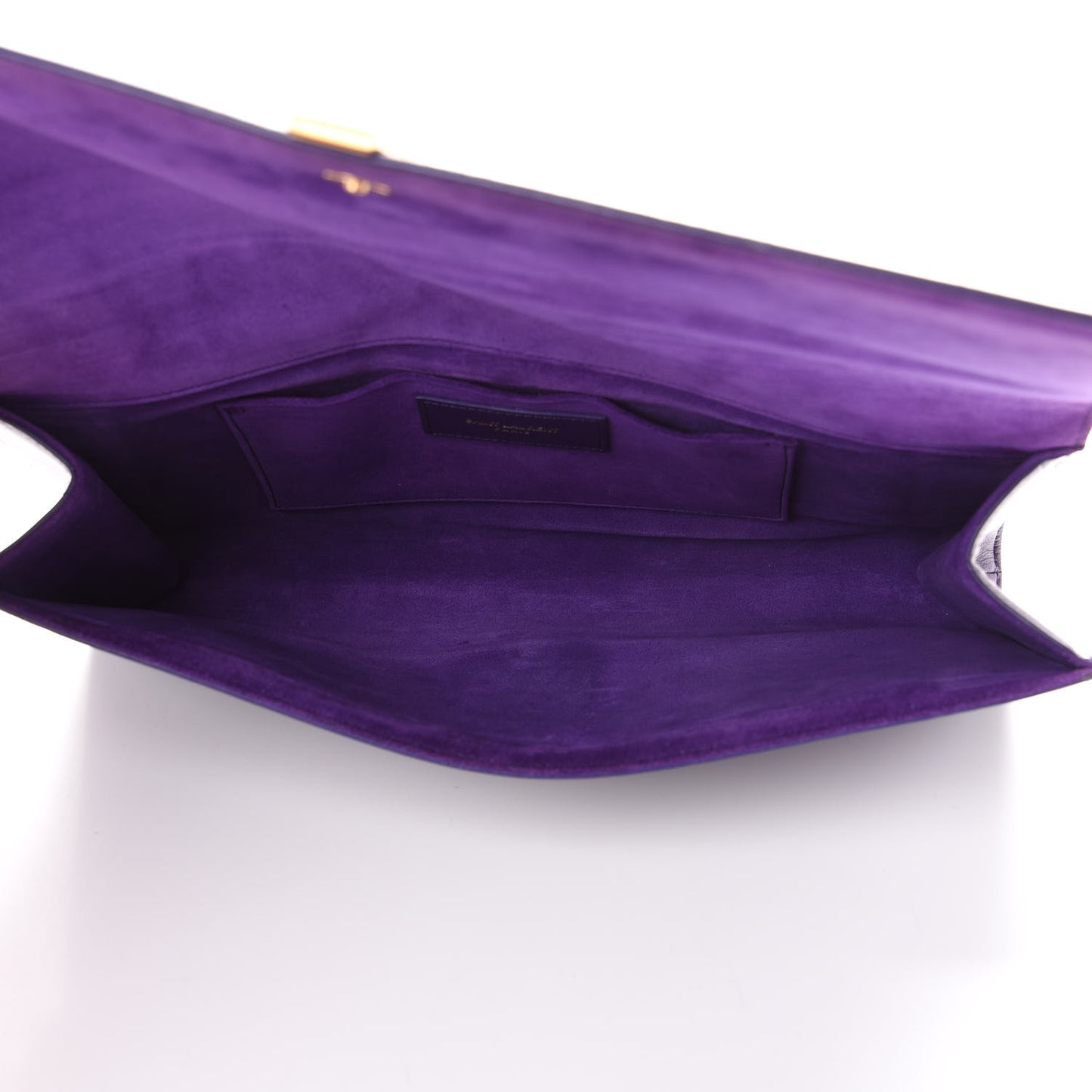 Textured Calfskin Classic Y Ligne Clutch Purple