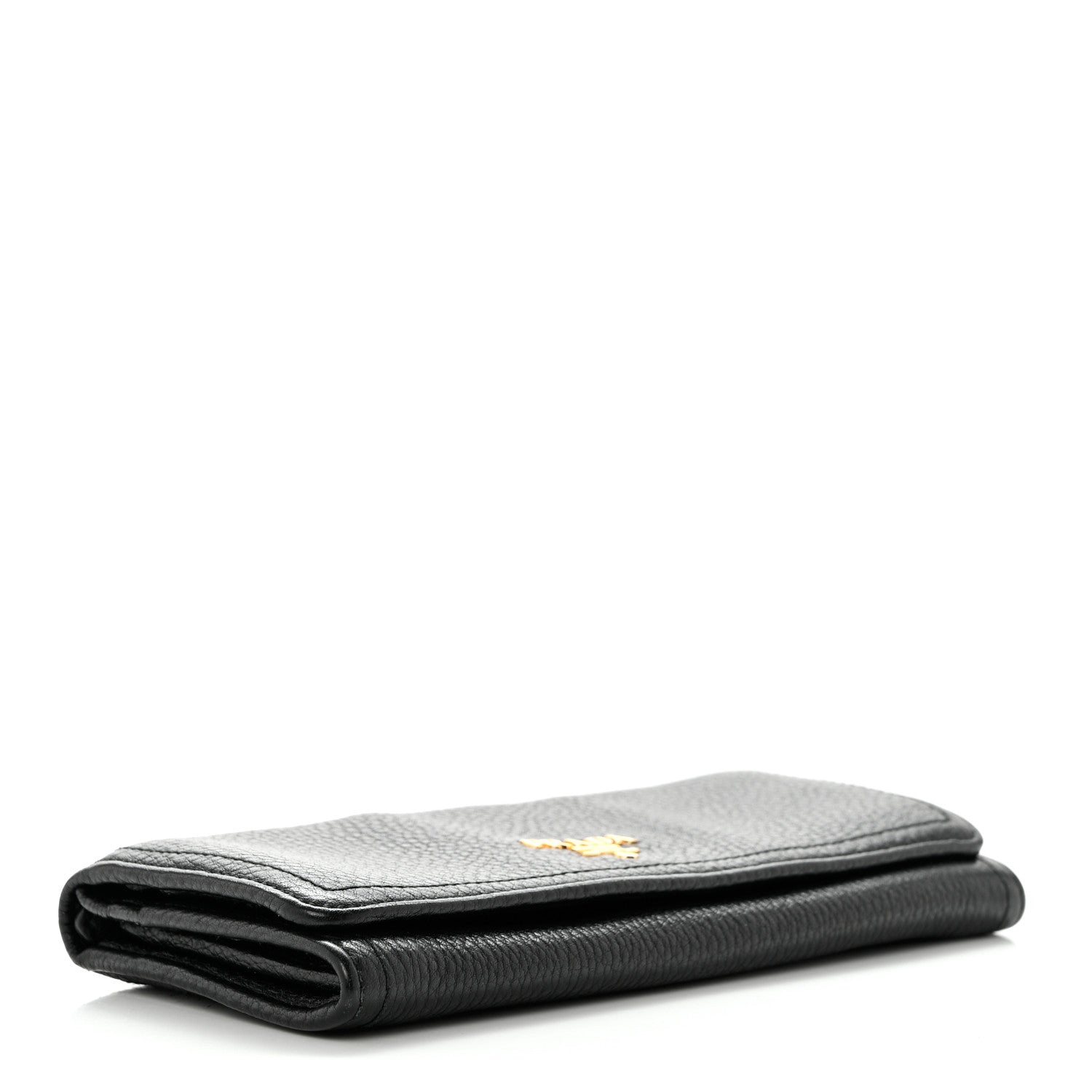 Prada Vitello Daino Continental Flap Wallet Black 4 of 11