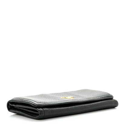Prada Vitello Daino Continental Flap Wallet Black 4 of 11
